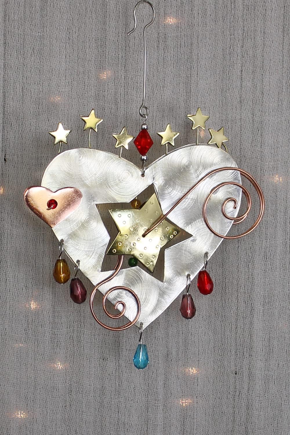 Heart Ornament - Ethically Made, Multicolored, Heart-Shaped Valentine's Day