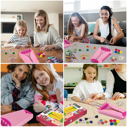 Friendship Bracelet Making Kit for Girls Ages 8-12, Kids Jewelry Making Kit with 28 Pre-Cut Threads and Letter Beads, Arts and Crafts for Kids, Birthday Easter Gifts for 6 7 8 9 10 11 12 Year Old