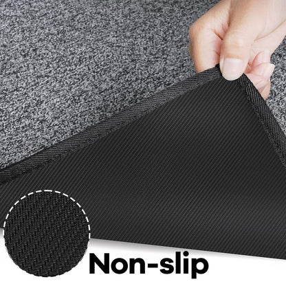 AREDO Runner Rug with Non Slip Rubber Backing, Washable Soft Floor Carpet for Kitchen, Hallway, Entryway Indoor, Bedroom, Laundry, Low Pile Area Rugs, Solid color with Pointillism style, 2*6 ft BLACK