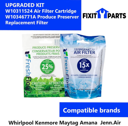 Refrigerator Air Filter Cartridge W10311524 W10346771A Produce Preserver Replacement Filter