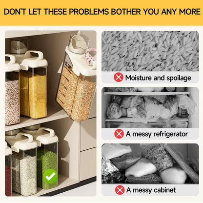 Rice Containers 5.5lbs and Cereal Storage Dispenser-Airtight Food Storage Organizers BPA free Plastic Kitchen Storage Containers food-grade PET material Suitable for rice, cereal, flour,etc(White)