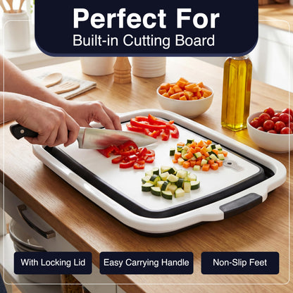 BBQ Prep Tub 16L, Collapsible Cutting Board with Meat Rest Blanket and Chicken Claws, Perfect Meat Prep Tub for Marinating, Shredding, and Grilling, All in One BBQ Accessories for Outing & Picnic