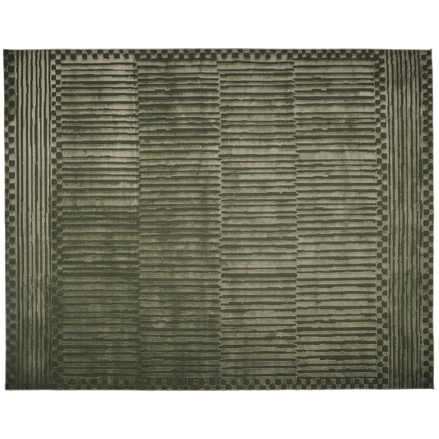 Revival Rugs Soloba 8'x10' Area Rugs for Living Room Bedroom Dining Room - Washable, 100% Recycled, Oeko-TEX Certified, Modern, Medium Pile, Green