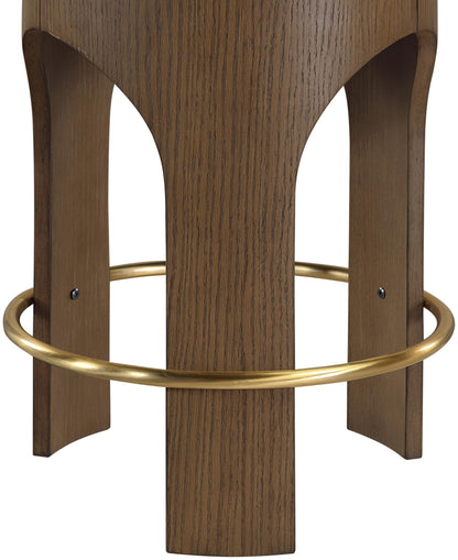 Meridian Furniture Bocceli Taupe Velvet Upholstered Counter Stool