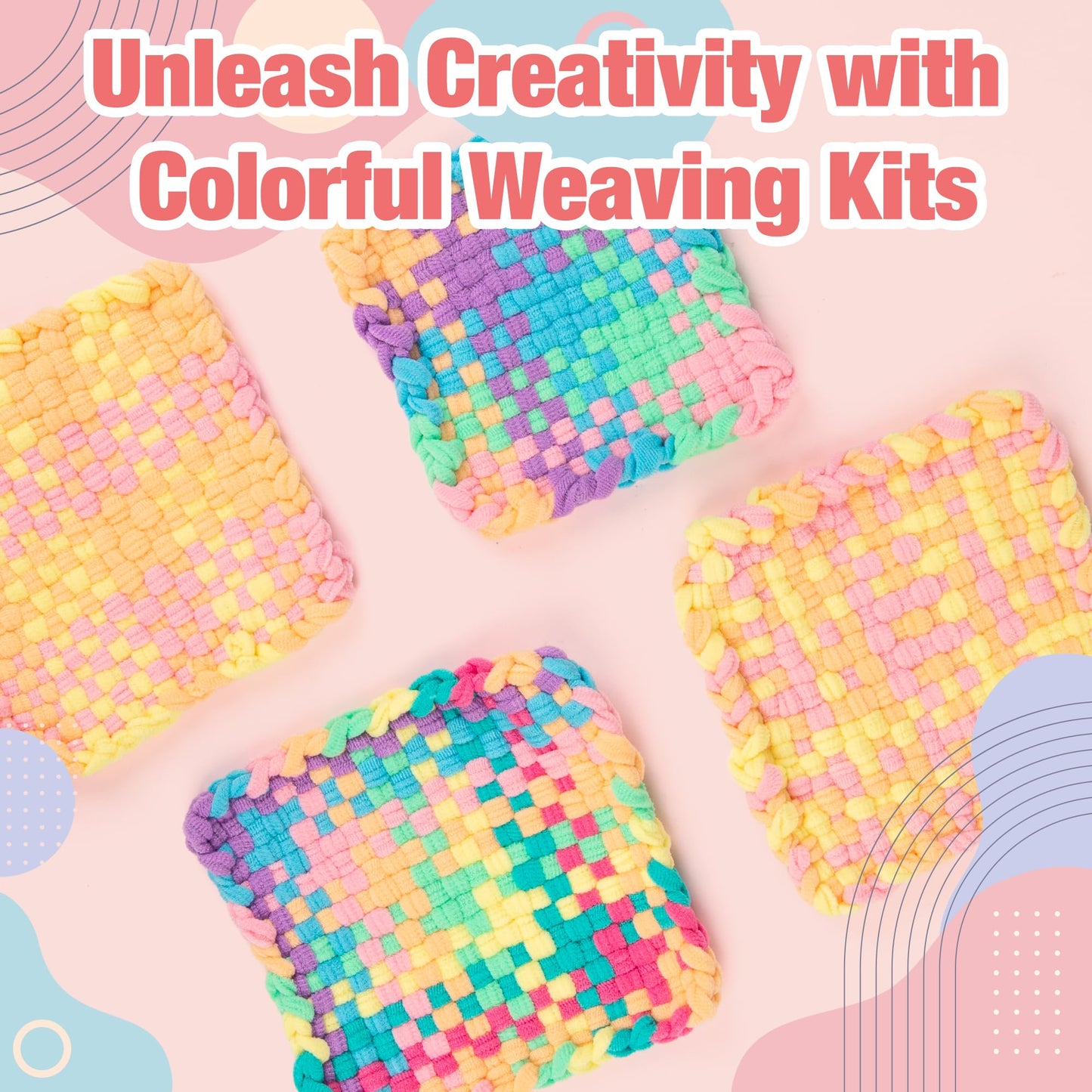 Funria 800 PCS Weaving Loom Refill Loops Adults Elastic 8 Colors Durable Pot Holder Loom Kit for DIY Craft Projects Potholder Making Rainbow Color