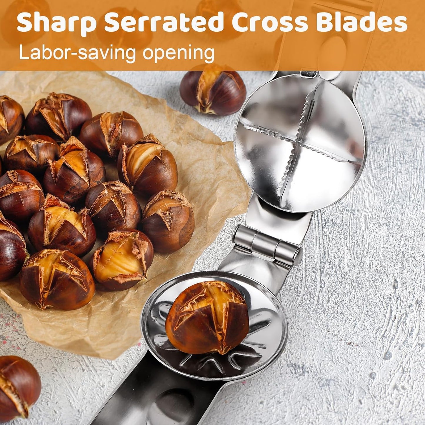 2 2 Upgraded Chestnut Cutter Tool Chestnut Open Clip Stainless Steel Chestnut Opener Portable Nut Cracker Walnut