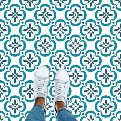 9PCS Large Floor Tile Stencils 12"x12" Reusable Wall Templates for Painting on Floors, Tile, Concrete Patio, Wall, Furniture, Canvas, Mexican Talavera Stencils Set