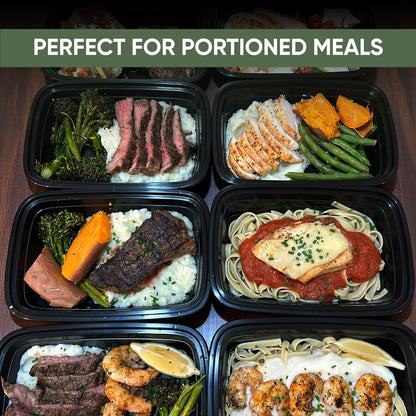 50 Pack (100 Piece) 28 oz Meal Prep Containers Reusable BPA Free Leakproof Stackable Food Storage Containers with Lids, Microwave & Dishwasher Freezer Safe To Go Bento Box Style Take Out Clear Plastic