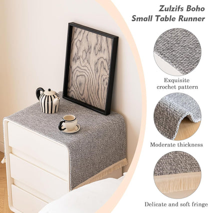15.7 35 Inches Nightstand Cover - Coffee Table Cover Dresser Cover Top with Tassels, x Small Table Cloth Doilies
