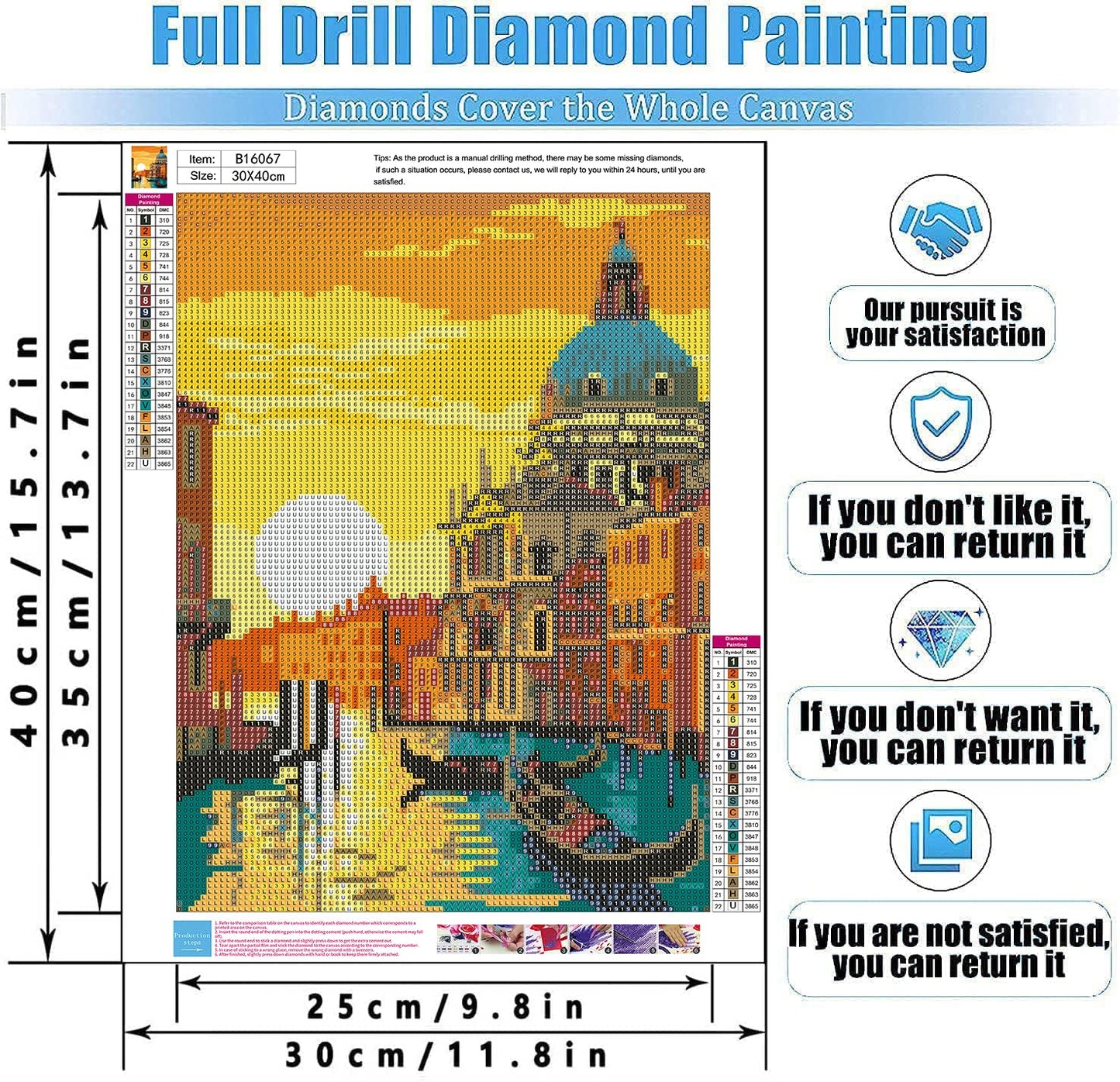 6 Pack Famous Landscape Diamond Art Kits for Adults Beginners,Full Round Drill DIY Diamond Painting Kits,Paint by Diamonds Dot Gem Art Crystal Easy,Home Wall Decor 12x16Inch