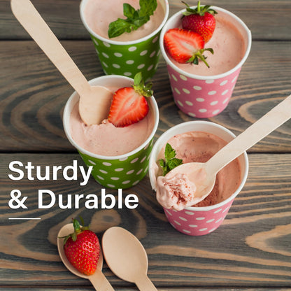 LotFancy Disposable Wooden Spoons, 250Pcs 6.25 inch Wood Cutlery Spoons, Biodegradable Compostable Eco-friendly Birchwood Sampling Tasting Spoons