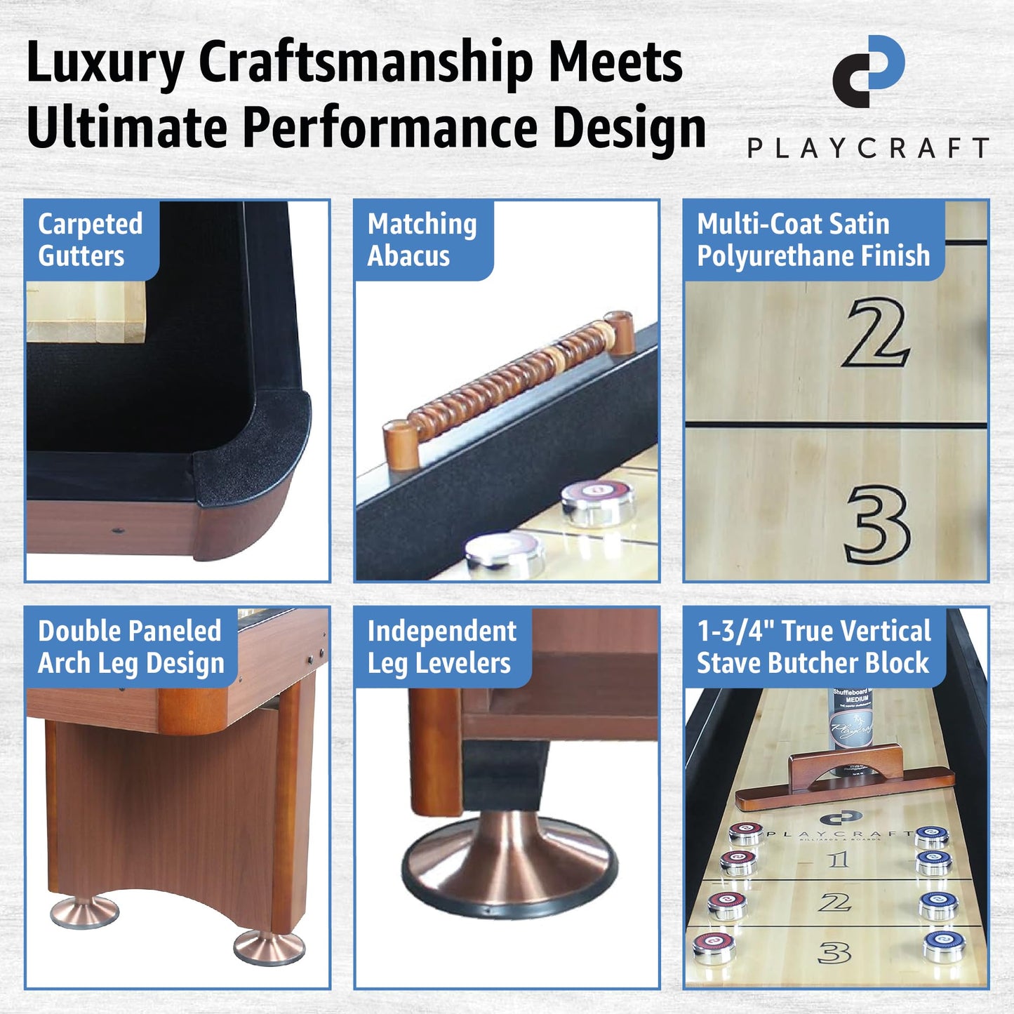 Playcraft Woodbridge Shuffleboard Table with Storage Cabinet - Shuffle Board Game Table Set with Matching Abacus, 8 Pucks, Brush & Wax (Made in USA) - Pro Style Climate Adjusters - Cherry - 14ft