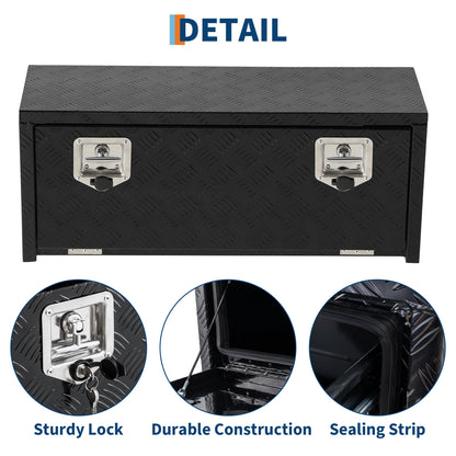 EliteEdge Heavy Duty Aluminum Diamond Plate Tool Box Chest Box Pick Up Truck Bed RV Trailer Toolbox Storage Lockable Organizer with Lock Keys