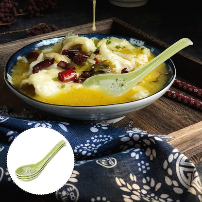 8pcs Melamine Soup Spoons for Chinese Asian Soup, Ramen, Noodle, Porridge Dinner
