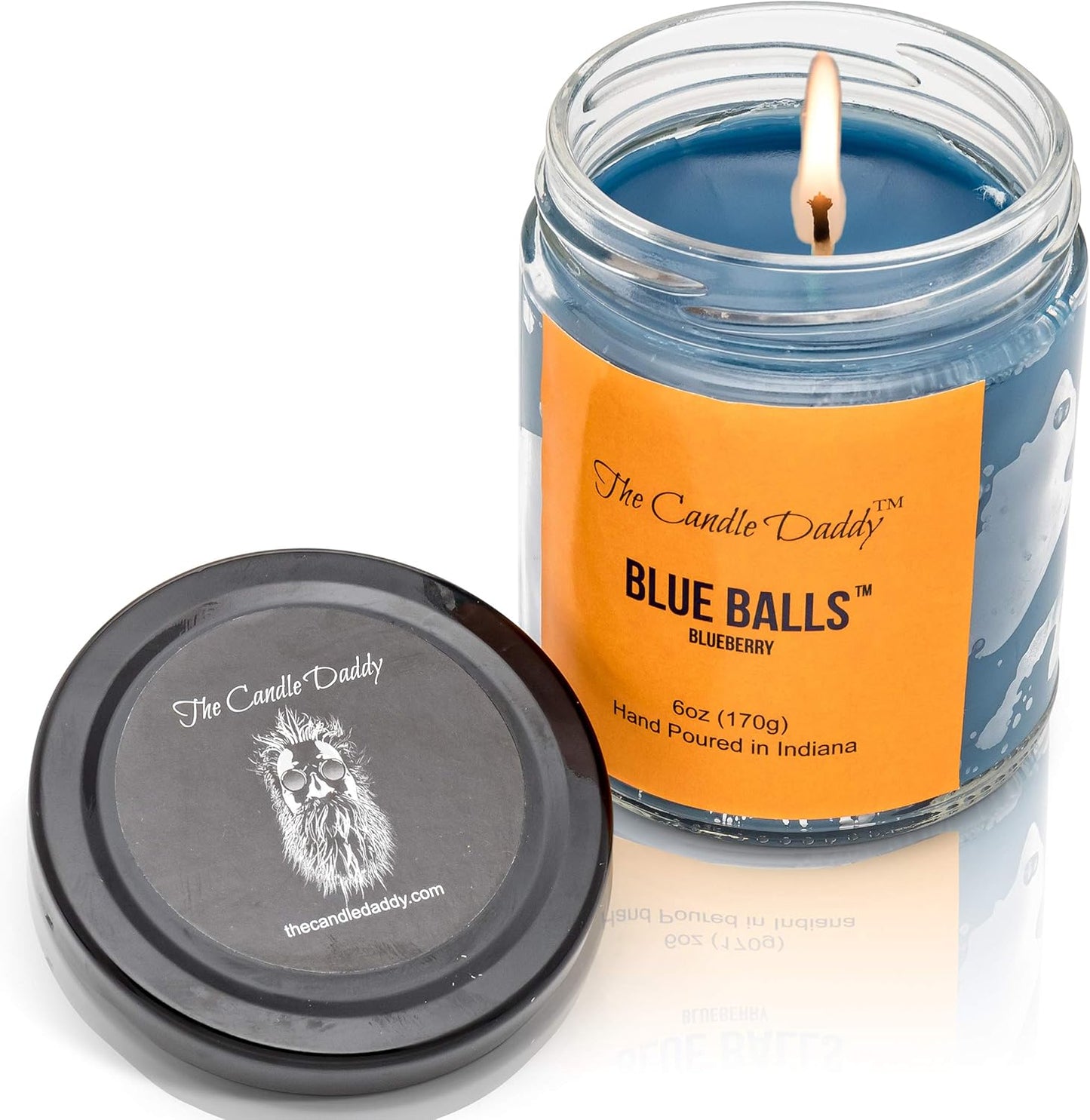 Blue Balls - Blueberry Scented Candle - Funny 6 Ounce Jar Candle