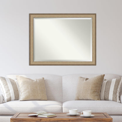 Amanti Art Bronze Wall Mirror 35x45 Elegant Brushed Bronze Rectangle Bathroom Mirror for Wall Decor Living Room, X-Large Casual Frame, Hangs Horizonally and Vertically, Bathroom Decor, Beveled Edge