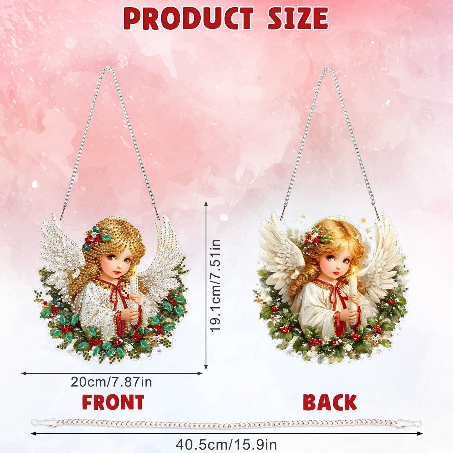 DOMROM Hanging Diamonds Art Kits for Adults, Girl DIY Special Shaped Diamond Painting, Gem Art Suncatcher Ornament for Home Window Wall Decor