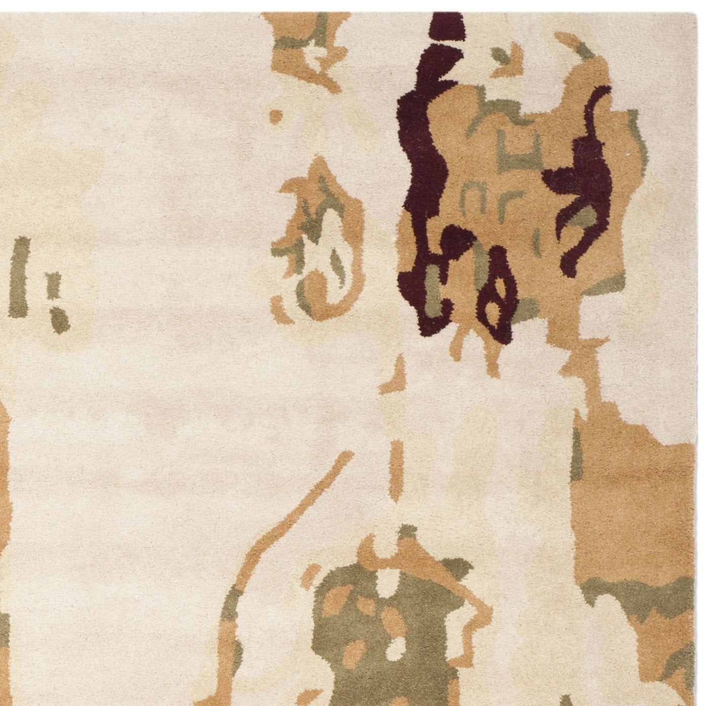 SAFAVIEH Area Rug 8x10 - Bella Collection - Large - Beige & Green, Handmade Wool, Modern Abstract Design, Ideal for Living Room, Bedroom, Office, Dining Space (BEL120A)