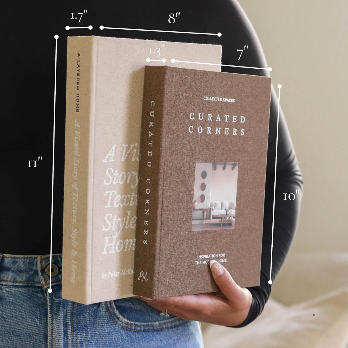 2 Decorative Books for Home Decor - Linen Fake Books for Decorating Bookshelf, Coffee Table, Shelves - Faux Book Box