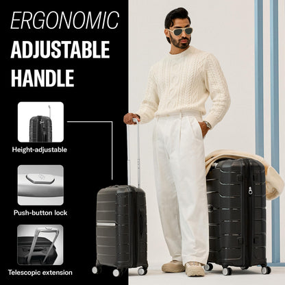 Samsonite Freeform 2-Piece Luggage Set - Carry-On & Large Checked Luggage with Dual Spinner Wheels - Durable Polypropylene Hardshell - TSA Lock, Airline-Approved - Expandable Hard Shell - Navy