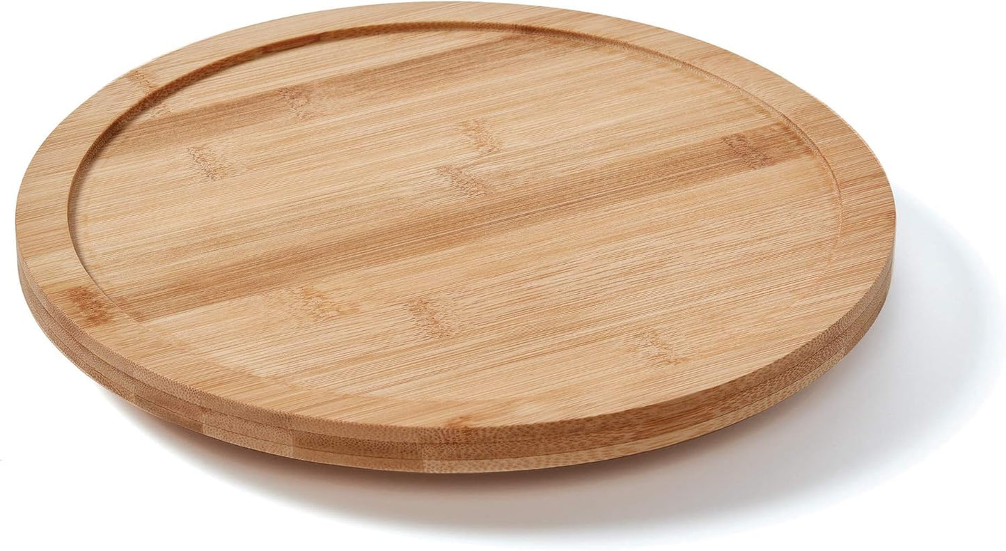 Copco Bamboo Lazy Susan Turntable, 10-Inch Wooden Organizer for Table or Countertop
