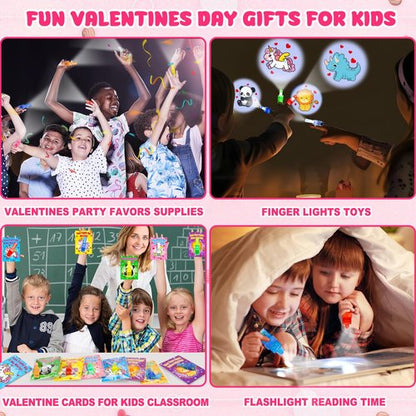 28PCS LED Finger Lights Valentines Day Gifts for Kids School Classroom Valentine Exchange Cards for Toddlers Boys Girls Class Valentine’s Day Gift Light Up Party Favors Treat Goodie Bags Stuffers Bulk
