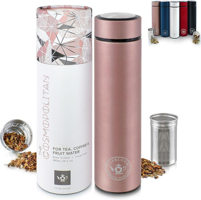 16oz/480ml Teabloom - The ORIGINAL All-Brew Travel Tumbler & Thermos | OPRAHs Favorite | Stainless Steel Insulated