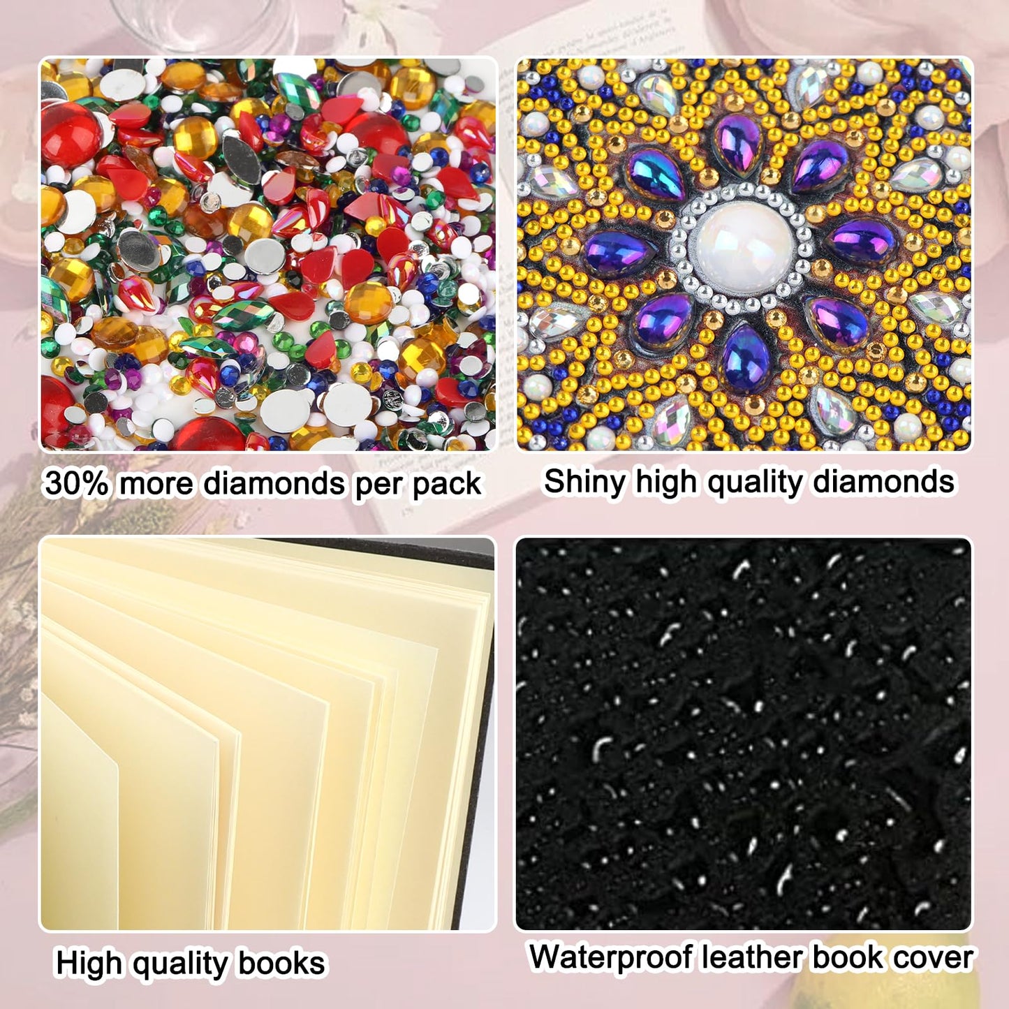 JZHYOAN DIY Diamond Painting Blank Notebook Kits Lion Special Shape Diamond Art Kits Dairy Travel Drawing Message Art Gifts Notepad A5 Hardcover Journal Note Book for Work Note Taking Adult