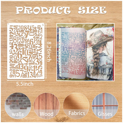 16 Pieces Stencils for Painting, Abstract Texture Mixed Media Art Supplies Crafts Reusable Layering Stencil Brick Pattern Templates for Drawing Card Making Canvas Furniture Paper (Texture)