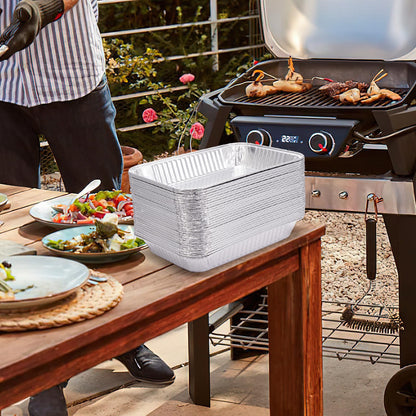 Sageme 20 Pack Weber Grills Compatible Drip Pans 6415 for Weber Grills Spirit Gas Grills, Q Grills, Genesis and Genesis II LX 200 300 Series Disposable Aluminum Foil Grease Trays 6 x 1.4 x 8.6 Inches