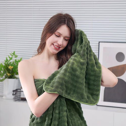 KBY Bath Towels Set 6 Piece 40x80 Inches，2 Extra Large Bath Sheets 2 Hand Towels 2 Washcloths，Highly Absorbent Quick Dry Microfiber,Ultra Soft Towel Set for Bathroom，Spa，Gym， Hotel (Olive Green)