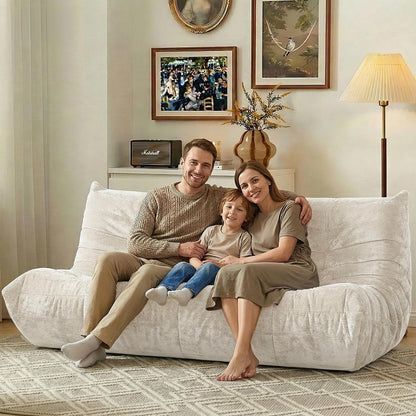 HABUTWAY Bean Bag Chair, Giant Bean Bag Chairs for Adults, 3 Seater Fireside Chair, Lazy Large Floor Bean Bag Sofa for Living Room, Bedroom, Dorm, Office (Beige)
