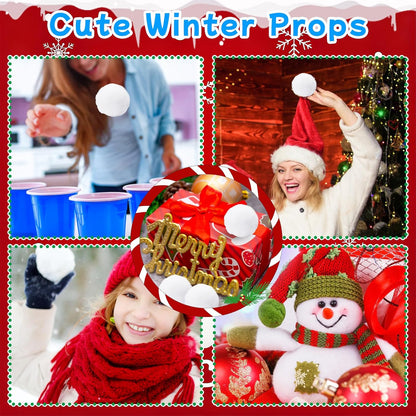 Skiennix 50 Pcs Fake Snow Balls - Soft Plush 2.4 Inch Indoor/Outdoor Winter Decor & Party Supplies