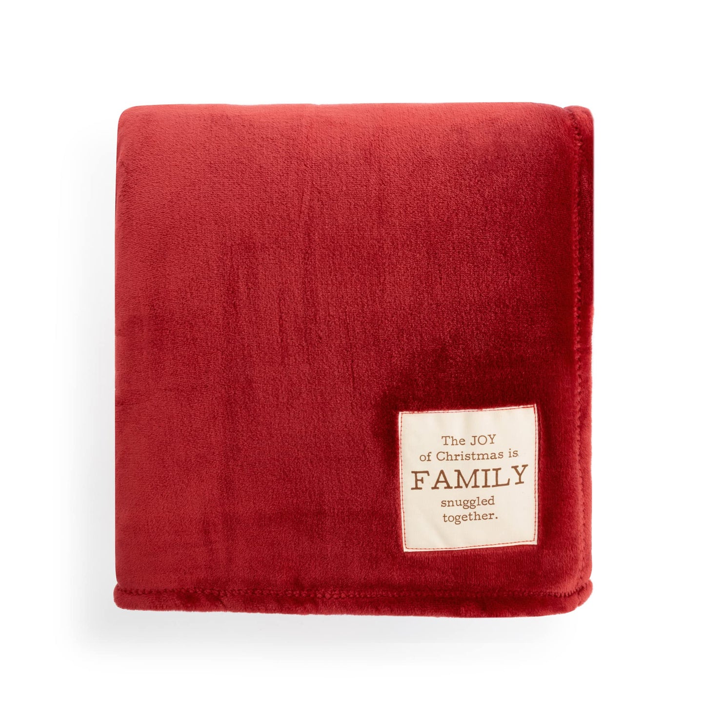 DEMDACO Cranberry Red Joy Family Snuggled 120 x 63 Fleece Mega Christmas Throw Blanket