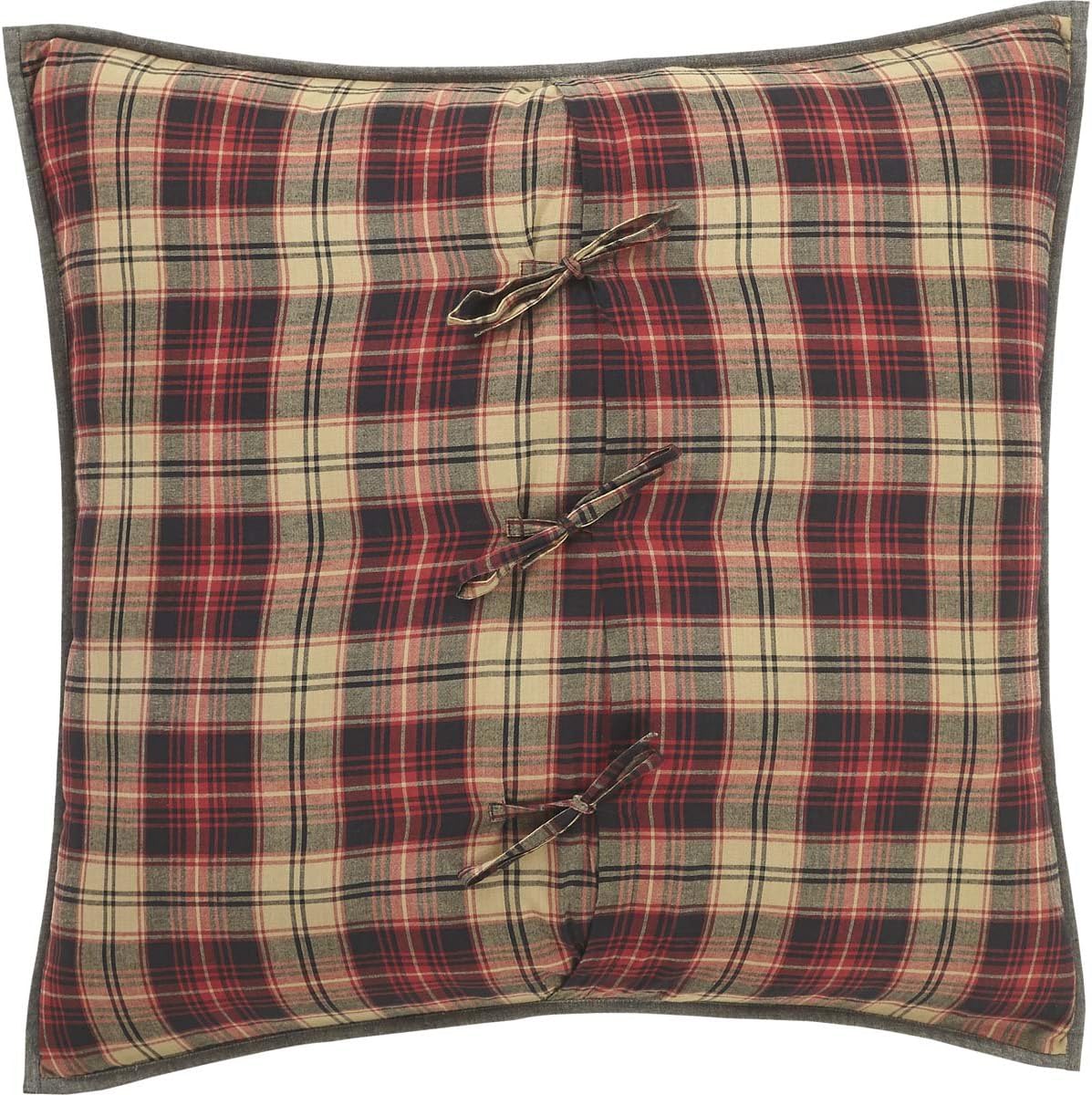 VHC Brands Rustic & Lodge Euro Sham 26x26, Chili Pepper Red Quilted Bedding Accessory