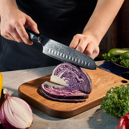 SENKEN 6-Piece Damascus Steel Kitchen Knife Set - Shogun Collection - 67-Layer Japanese VG10 Steel - Chef's Knife, Cleaver Knife, & More, Extremely Sharp Blades for Effortless Cutting, Luxury Gift Box