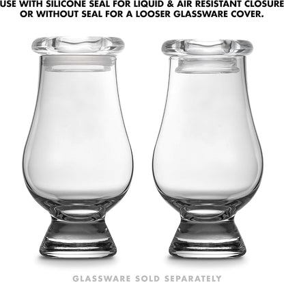 CairnCovers Glass Whiskey Glassware Lids - Glass Cap for Whisky Tasting Glasses by Cairn Craft (6 CairnCover Lids with