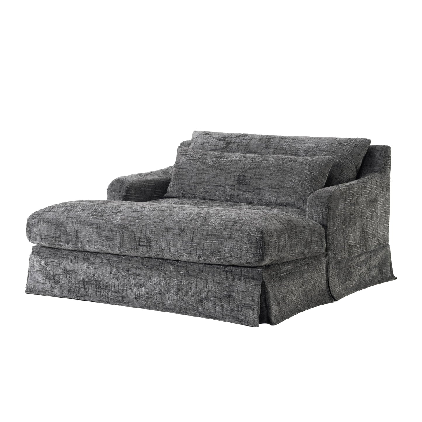 GDFStudio Chenille Sofa Bed Loveseat, Convertible Sleeper Couch with Deep Seat, 900 lbs Capacity, Upholstered Lounge Sofa with Pillows, Modern Compact Sofa for Living Room Bedroom Guest Space, Grey