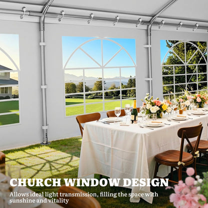 YITAHOME 20x50FT Party Tent Heavy Duty Wedding Tent Event Shelters Outdoor Canopy Upgraded Steel Carport with Removable Sidewall Windows for Commercial and Parties