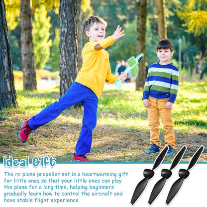 Zhanmai 3 Sets Spare Rc Plane Propellers Rc Airplane Carbon Fiber Nose Cone Compatible with Tr-c285g Plane and Tr-c385 4 Channel Remote Control Airplane with Propeller Savers and Adapters