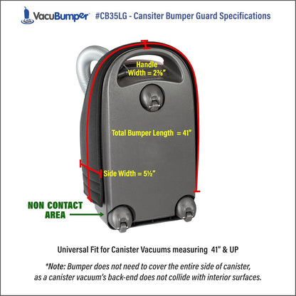 Bumper Guard for Canister Vacuums - Size Large fits Length 41" & Up (Item #CB35LG)
