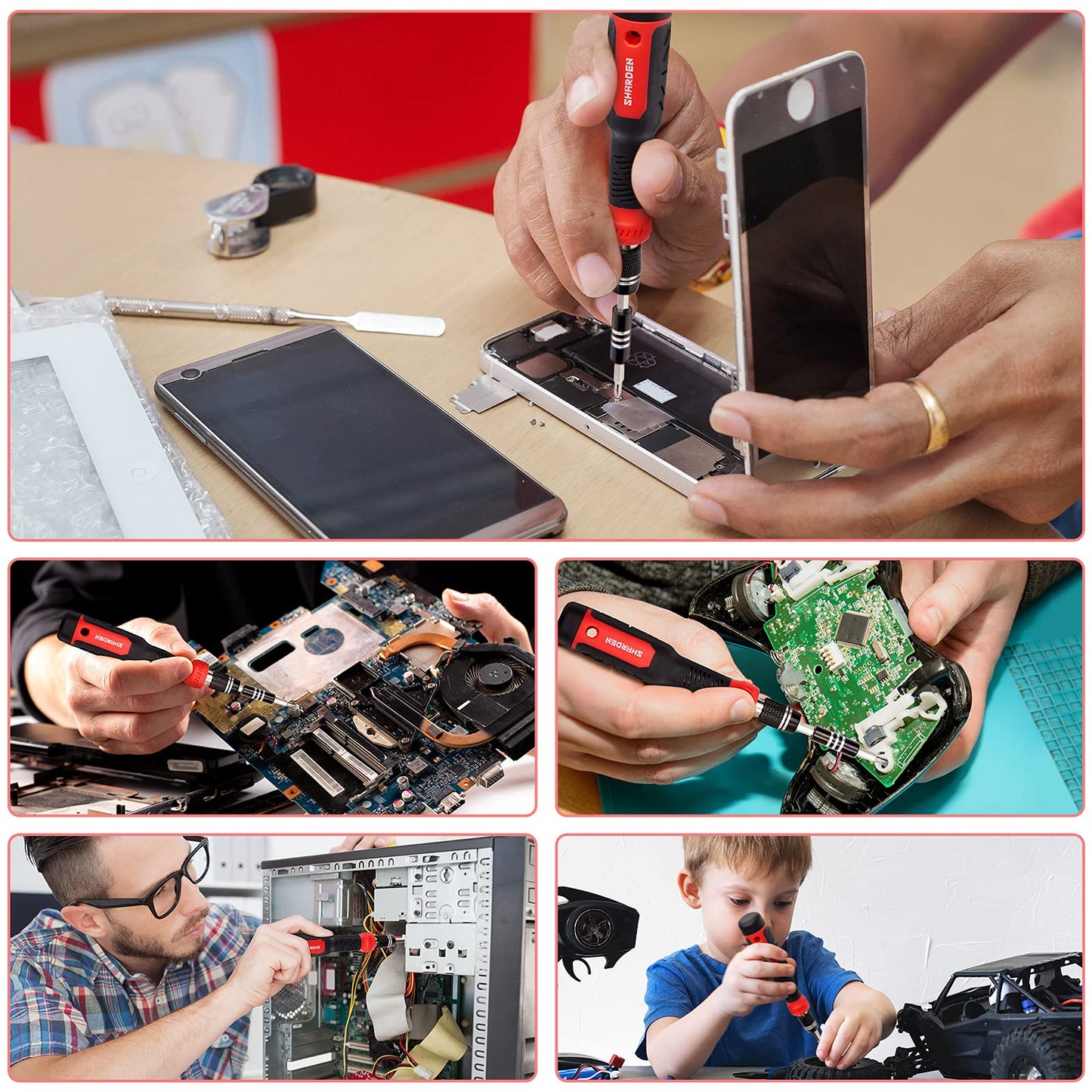 SHARDEN 191 in 1 Electronics Precision Screwdriver Set, Magnetic Driver Kit, with 164 Bits,Flexible Shaft, for iPhone, MacBook, Computer, Laptop, PC, Tablet, PS4, Xbox, Nintendo, Game Console