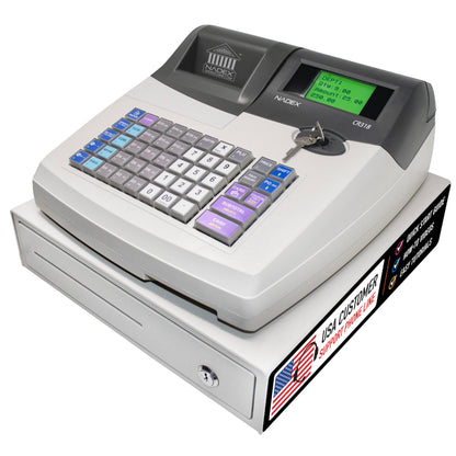 Nadex CR318 POS Cash Register, Thermal Printer, Steel Drawer, Multi-Clerk Support, White