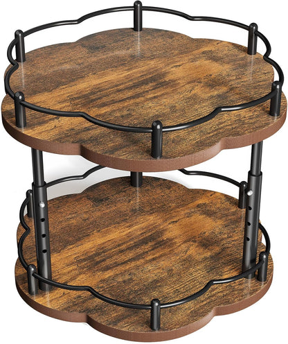 2 Countertop 10 Inch Spice Rack Lazy Susan Organizer for Cabinet, Rotating Spice Organization Tier Adjustable Lazy