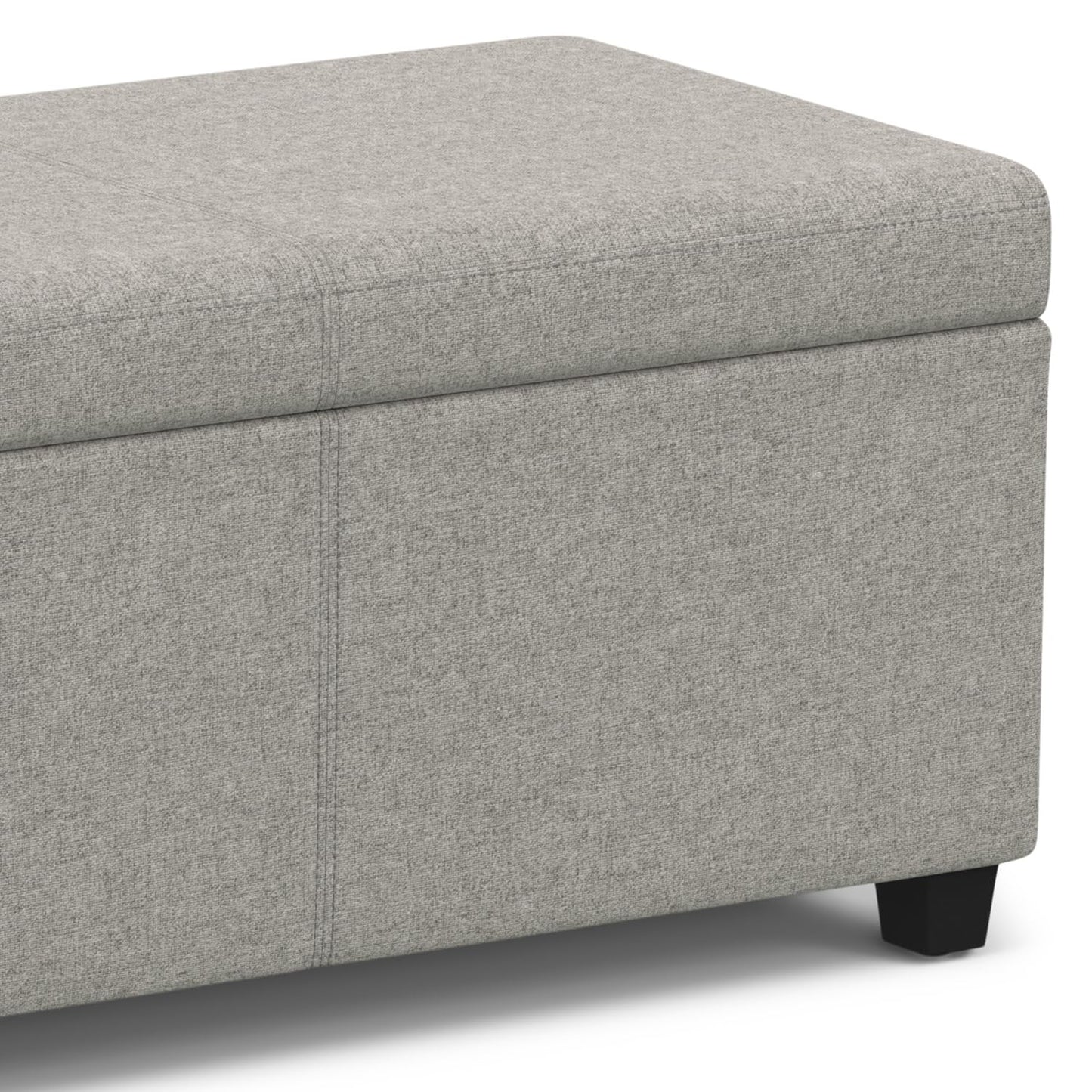 SIMPLIHOME Avalon Extra Large Storage Ottoman Bench - 54 inch Wide Upholstered Linen Look Fabric Rectangular Lift-Top Ottoman in Cloud Grey, Contemporary Bench for Living Room with Hidden Storage
