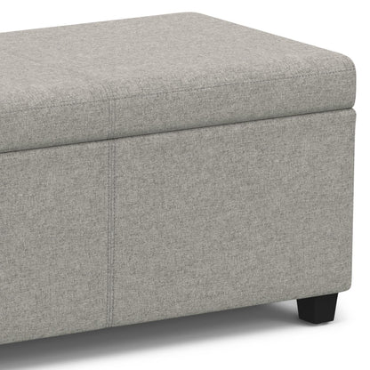 SIMPLIHOME Avalon Extra Large Storage Ottoman Bench - 54 inch Wide Upholstered Linen Look Fabric Rectangular Lift-Top Ottoman in Cloud Grey, Contemporary Bench for Living Room with Hidden Storage