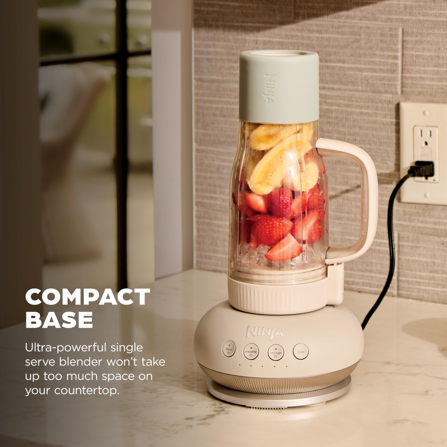 Ninja Blendboss™ | Personal Blender for Smoothies & Frozen Drinks | 26oz Travel Tumbler with LeakProof Lid, Chug Spout & Detachable Straw | Auto-iQ Technology | Stone Mint | DB351ST