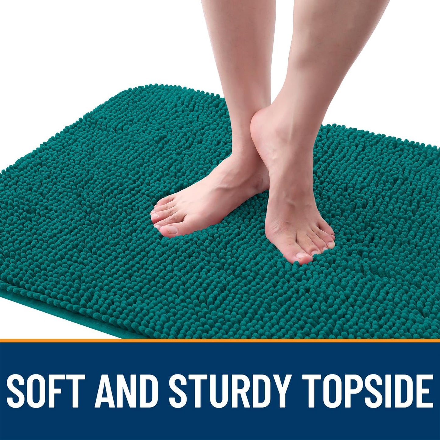 OLANLY Dog Door Mat - Absorbent Non-Slip Mud Mat for Indoor Use | 70x24 Inches, Lake Blue
