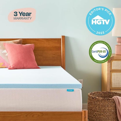 Linenspa Memory Foam Mattress Topper - 2 Inch Gel-Infused Cooling Comfort | California King Size