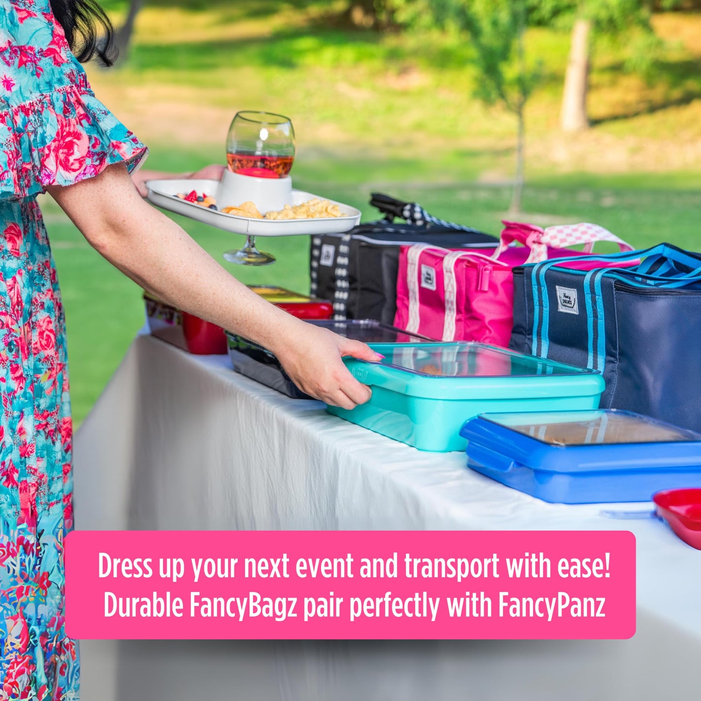 Fancy Panz - Pink Insulated Casserole Carrier Bag - Insulated Thermal Bags for Hot & Cold Food Holds 2 Standard Size Fancy Panz - 2 Pockets - Food Container - Hosting Essentials